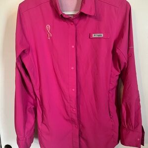 Columbia Vibrant Pink Collared Shirt